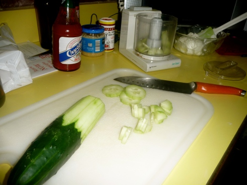 Chop your cucumbers